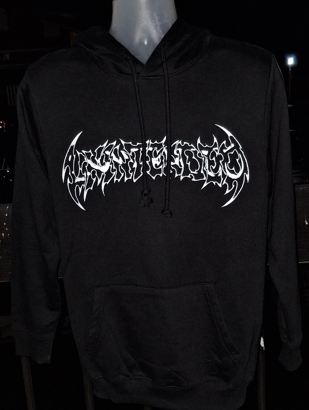 NWOT UNINTENDED HEAVY METAL FONT HOODIE SIZE MED